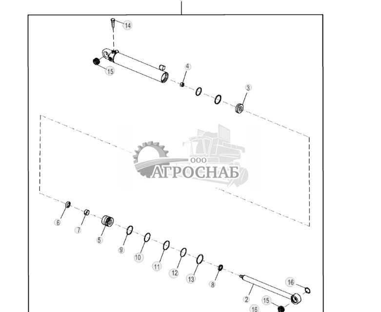 Компоненты гидравлического цилиндра наклона кабиныROPS - ST26382 225.jpg